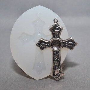 CRUCIFIX SILICONE MOLD cross sugarcraft resin holly communion baptism christening polymer clay resin fimo wax Jesus