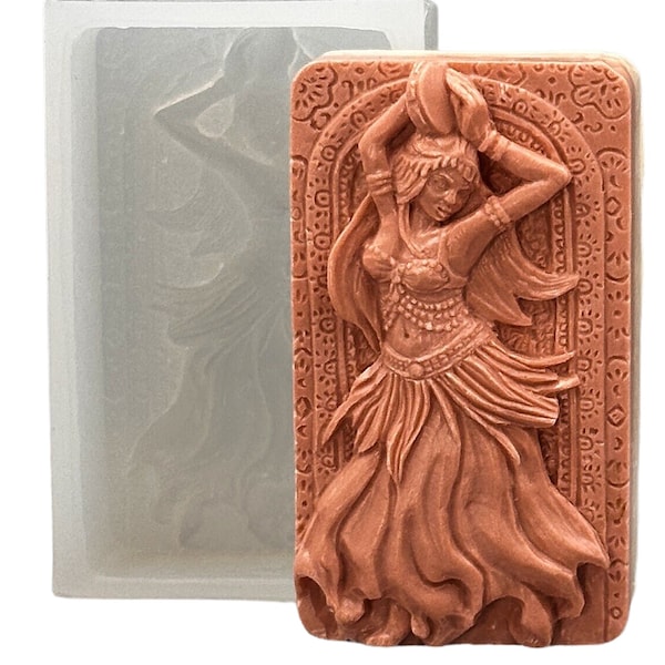 BELLY DANCER MOLD silicone soap bar mould 5,5oz resin plaster chocolate wax icing sturdy detailed exoctic