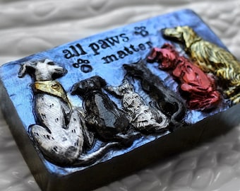 DOGS SILICONE MOLD soap mould  plaster clay wax resin bath bomb sturdy flexible cat dog all paws matter