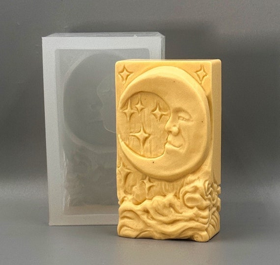 Moon Silicone Soap Mold: Resin, Plaster, Chocolate, Wax (5oz)