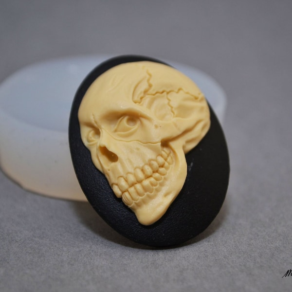 SKULL SILICONE MOLD skeleton cameo sugarcraft resin fimo polymer clay mould soap fimo wax plaster icing chocolate food  goth zombie death