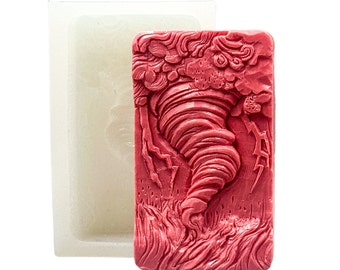TORNADO SILICONE MOLD soap bar mould 5,5oz resin plaster chocolate wax icing sturdy detailed whirlwind cyclone twister