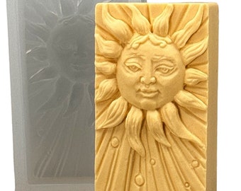 SUN SILICONE SOAP mold soap  bar mould 5,5oz   resin plaster chocolate wax icing sky man