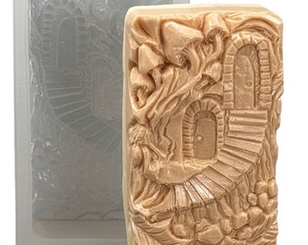 FAIRY DOOR SILICONE mold soap bar mould 5oz   resin plaster chocolate wax icing gate
