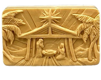MANGER SCENE SILICONE mold soap flexible sturdy mould 5oz Birth of Christ nativity