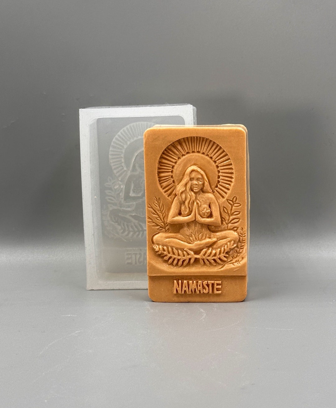 NAMASTE SILICONE MOLD for Soap Making Candle Wax Plaster Resin Clay