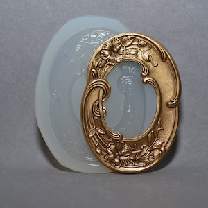 FLORAL FRAME SILICONE mold silicone mould sugarcraft fimo polymer clay resin wax mould utee use cupcake chocolate flexible Plaster icing