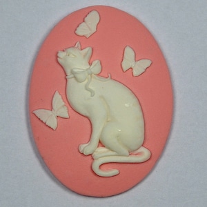 CAT SILICONE MOLD cameo 40x30mm sugarcraft polymer clay fimo resin fondant icing wax plaster mould utee chocolate food use