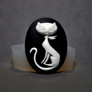 CAT SILICONE MOLD cameo sugarcraft polymer clay fimo resin fondant icing wax plaster mould utee chocolate food use