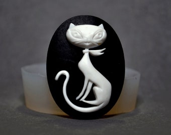 Silikonform Katzen Cameo: Fondant, Resin, Polymer Clay (40 x 30 mm)