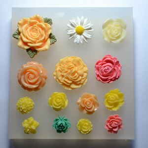 8 Pcs Mini Flower Resin Molds Set - Silicone Rose & Peony Molds For Jewelry & Crafts