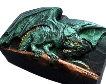 DRAGON SILICONE MOLD, flexible mold for soap making resin plaster wax clay and many others, food grave version available, dinosaur mould