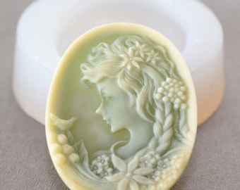 Silikonform DAME Cameo 40 x 30 mm Kunstharz polymer clay fimo flexible utee candy