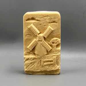 WINDMILL SILICONE MOLD soap candle  plaster clay wax resin  5oz vintage