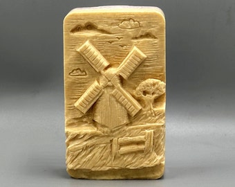 WINDMILL SILICONE MOLD soap candle  plaster clay wax resin  5oz vintage