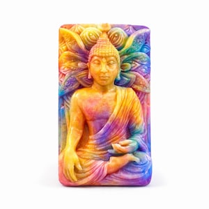 BUDDHA SILICONE MOLD soap mould lotus bar   plaster clay wax resin namaste