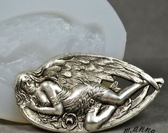 GODDES SILIOCNE MOLD angel wings food use, polymer clay, resin, chocolate, icing, plaster moud