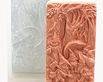 MAGICAL FOREST  MOLD silicone for soap making plaster candle wax resin polymer clay chocolate sturdy flexible detailed