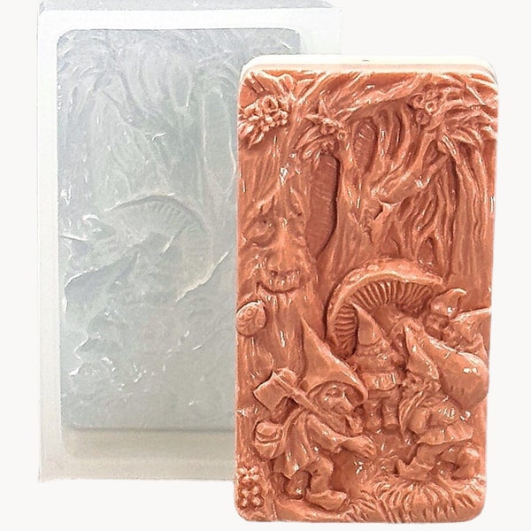 MAGICAL FOREST  MOLD silicone for soap making plaster candle wax resin polymer clay chocolate sturdy flexible detailed