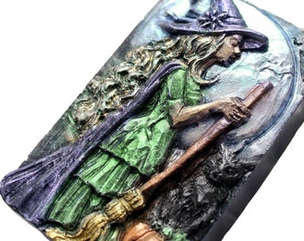 MOON WITCH MOLD silicone soap bar mould 5,5oz   resin plaster chocolate wax icing sturdy