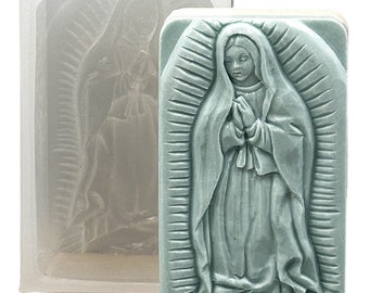 VIRGIN MARY SILICONE mold soap flexible sturdy mould 5oz Our Lady of Guadalupe