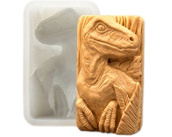 DINOSAUR SILICONE MOLD soap bar mould 5,5oz   resin plaster chocolate wax icing monster trex t-rex dino
