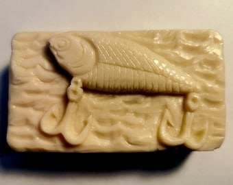 CRANKBAIT SILICONE MOLD  soap bar plaster clay wax resin  5 oz landscape seaside clipper sail cutter fishing fisherman crank bait