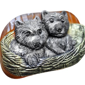 PUPPIES SOAP MOLD Silicone soap making mould  dog bar  mica plaster clay wax resin