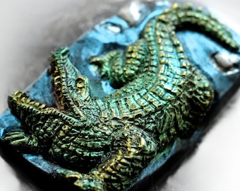 ALLIGATOR SILICONE mold for soap making and other crafts crocodile
