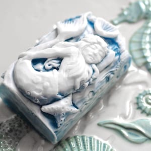 MERMAID SOAP SILICONE mold bar mould  5oz   resin plaster chocolate wax icing