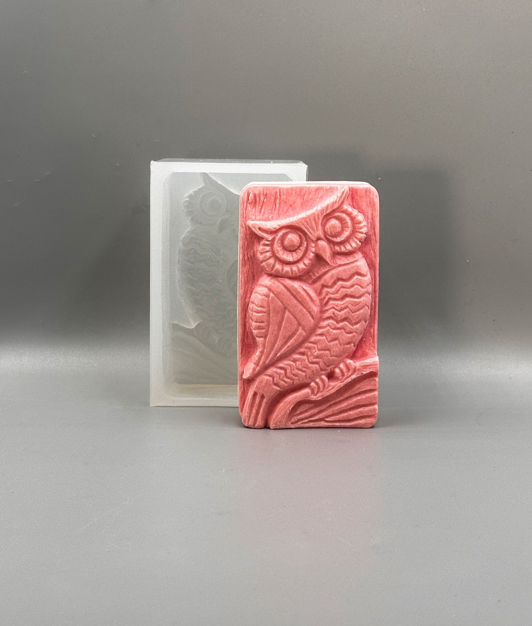 OWL SILICONE MOLD Soap Bar Mould 5,5oz Resin Plaster Chocolate Wax