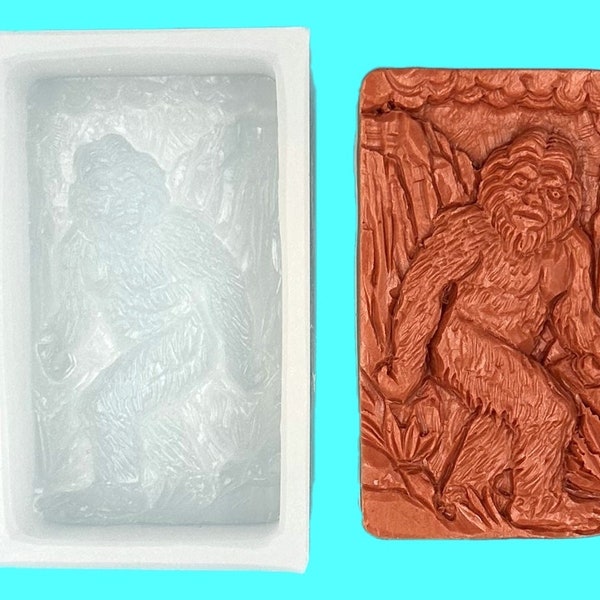 YETI SILICONE MOLD barre de savon moule 5,5oz résine plâtre chocolat cire glaçage yeti big foot flexible robuste bigfoot Sasquatch skunk singe