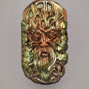 GREEN MAN SILICONE mold soap bar mould 5,5oz   resin plaster chocolate wax icing celtic tree forrest