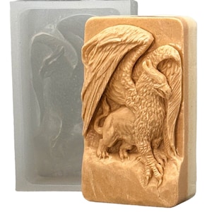 GRIFFIN SILICONE MOLD soap  bar mould 5oz   resin plaster chocolate wax icing wing