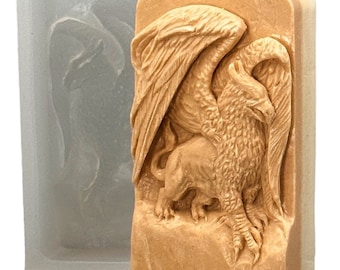 GRIFFIN SILICONE MOLD soap  bar mould 5oz   resin plaster chocolate wax icing wing
