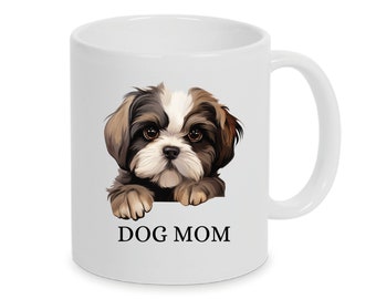 Personalisierte Tasse Dog Mom mit Shih Tzu auch mit Wunschname