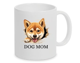 Personalisierte Tasse Dog Mom mit Shiba Inu auch mit Wunschname