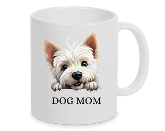 Personalisierte Tasse Dog Mom mit West Highland  Terrier auch mit Wunschname