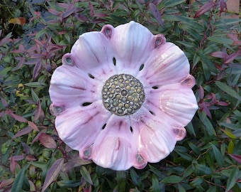 Tuinkeramiek/keramische bloem/tuinsculptuur/tuindecoratie/"FANTASY BLOEM" roze