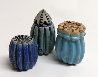 Céramique de jardin BEETSPLUG ENSEMBLE Miniature dans les tons bleu et turquoise