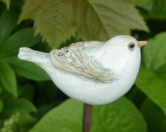 Gartenkeramik/Gartenfigur/Geschenk für Vogelfreunde/ Beetstecker/ Keramikvogel