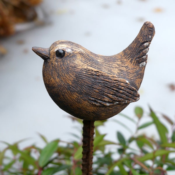 Céramique de jardin résistante au gel, oiseau en céramique WREN