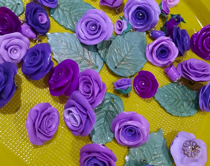45 Different Polymer Clay Fimo Pearls Flowers Roses - Etsy