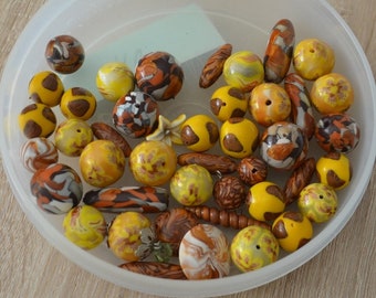 40 Assorted Polymer Clay Fimo Beads