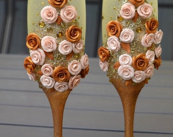 Beautiful Glasses for Wedding or Decoration Wedding Glasses Champagne Glasses Wedding Set Mother&#39;s Day Gift Easter Gift