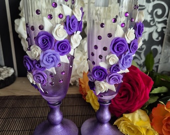 Beautiful glasses for wedding or decoration wedding glasses champagne glasses wedding set birthday gift Christmas gift