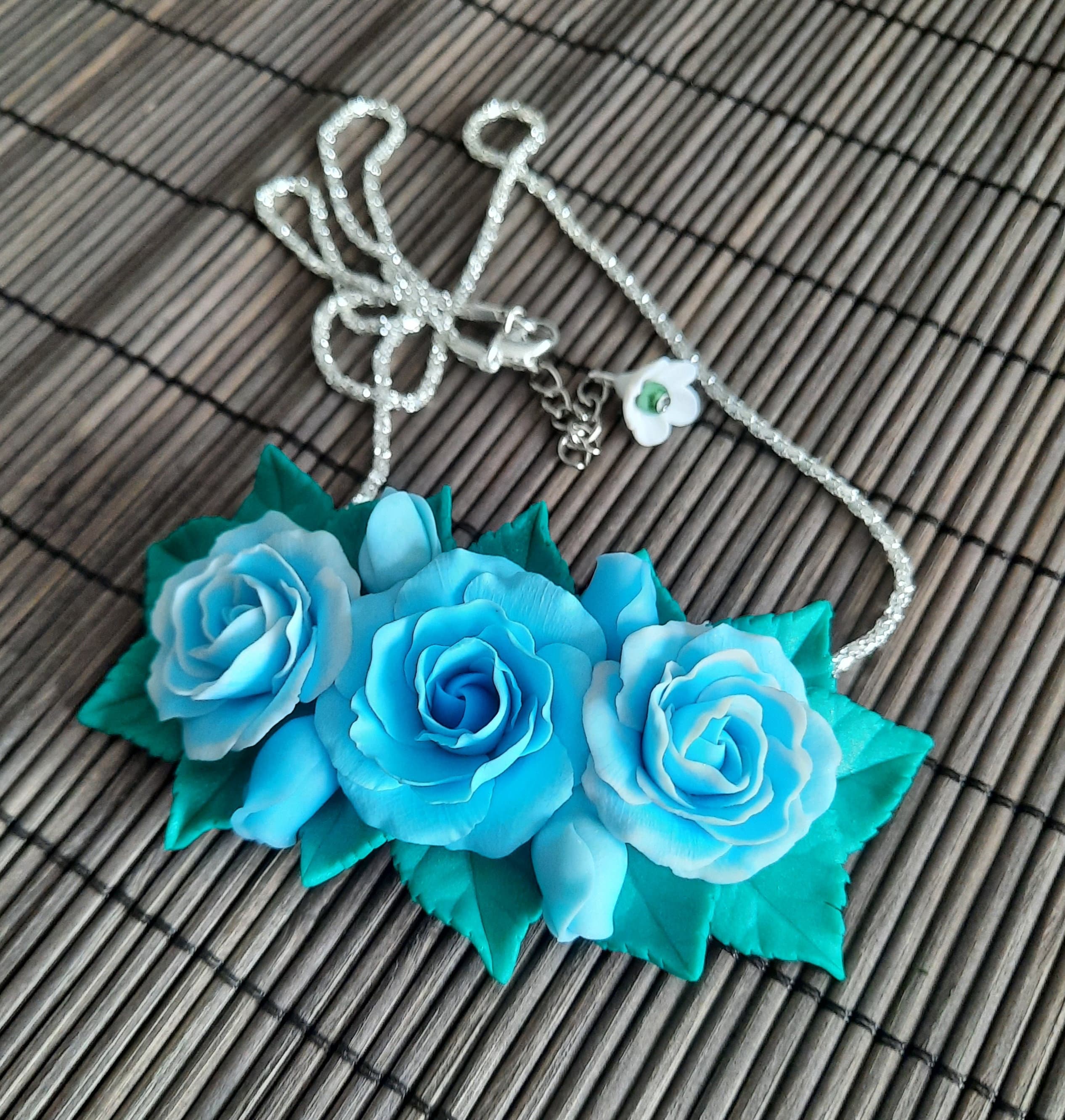 Rosa Schmuck Set Blume Schmuck Rosen Blume Halskette Blumen Ohrringe ...