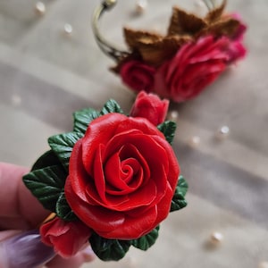 Armband " Rose" Blumenarmband Floral Fimo Romantisches Hippie-Armband Muttertag Geburtstag Geschenk Weihnachtsgeschenk