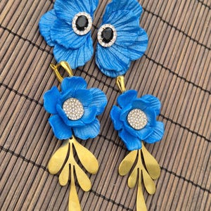 Fimoörhängen med polymerlera, blommiga smycken, mors dag, födelsedag, påsk, julklapp