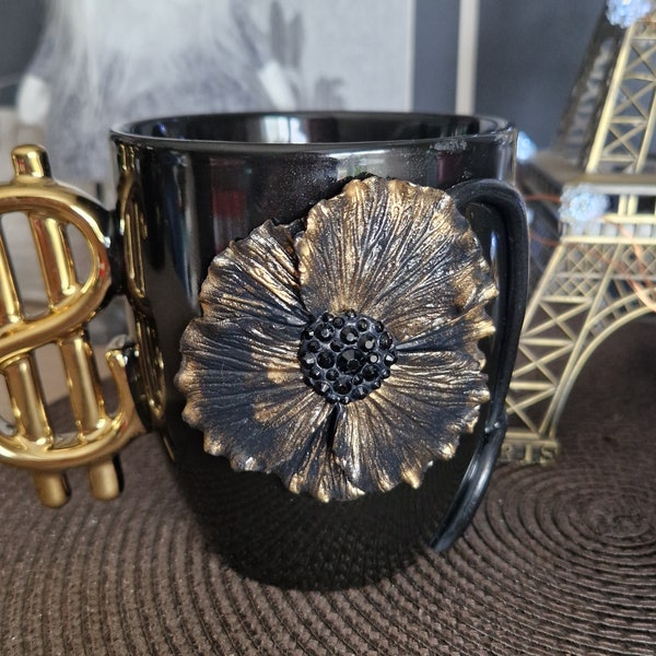 Tasse Mug Décoration en Pâte Polymère Fimo Tasse Décorée Cadeau Unique Tasse à Café 3D Cadeau de Noël Cadeau Exclusif